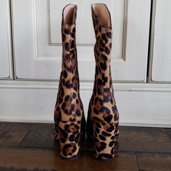 J. Crew Midcalf boots leopard calf hair AB114 - Picture 2 of 4